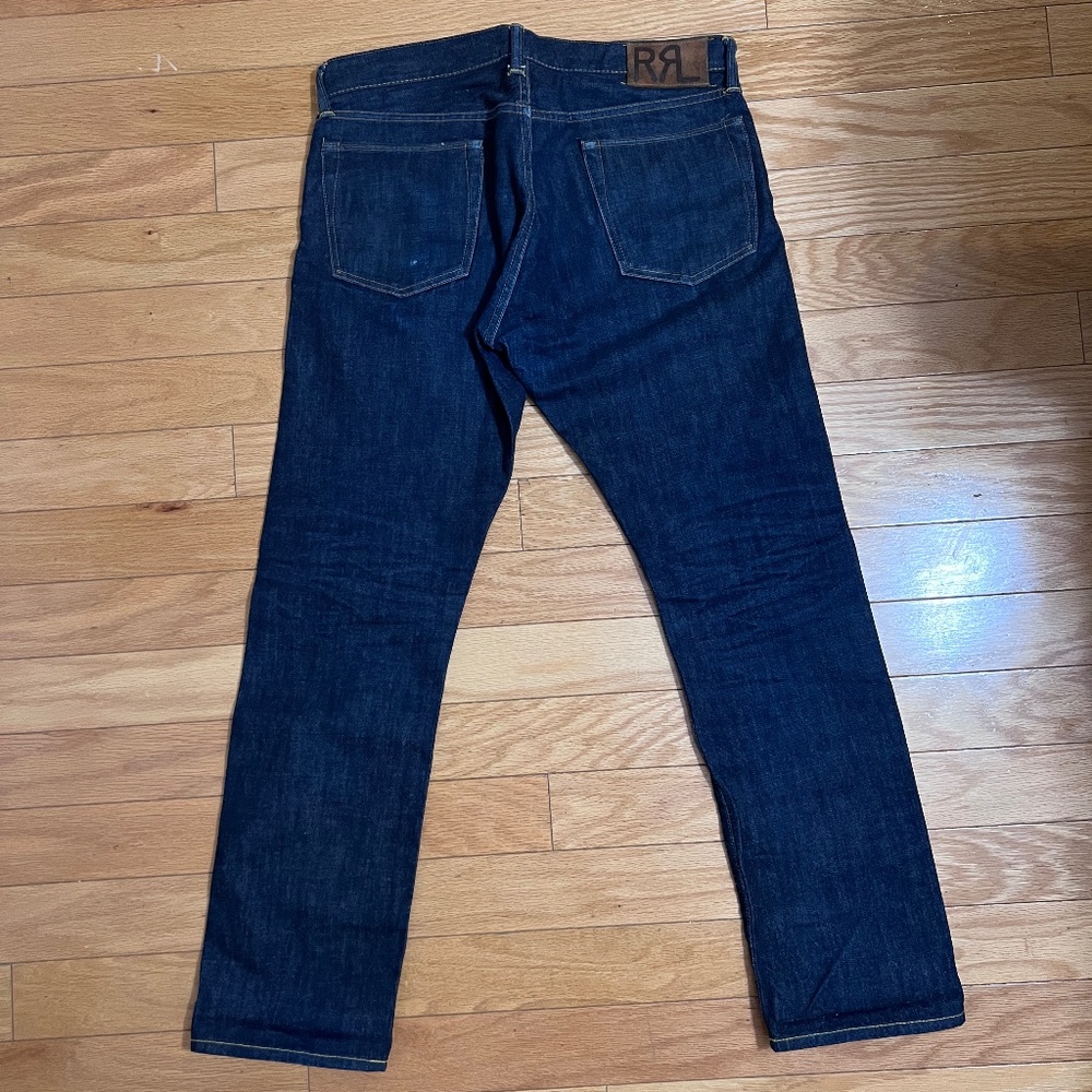 Double RL Ralph Lauren Dark Wash, Slim Fit Jeans, 32x30 - Picture 4 of 6